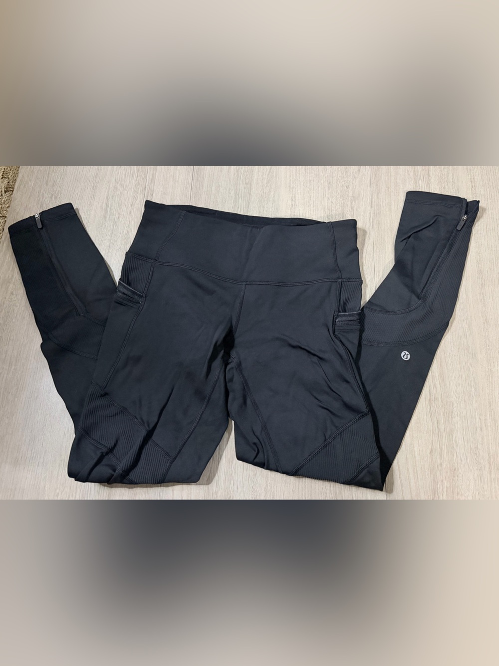 lululemon athletica Black Active Leggings with Ankle Zips